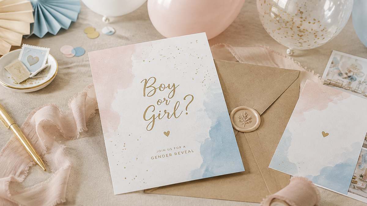 Invitation til Gender Reveal - samt færdige tekster