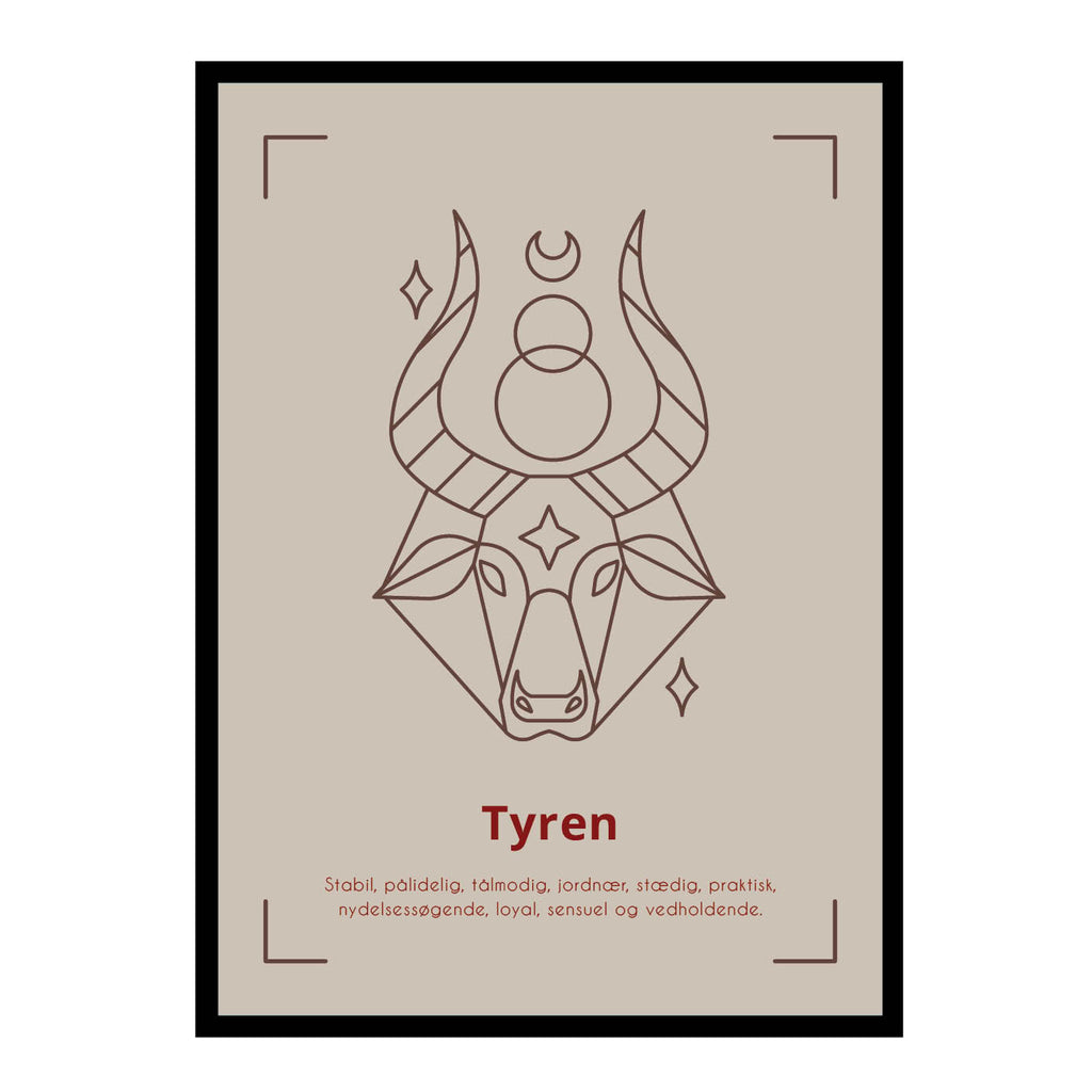 Tyren Tyren Stjernetegn Plakat – Homedec.dk