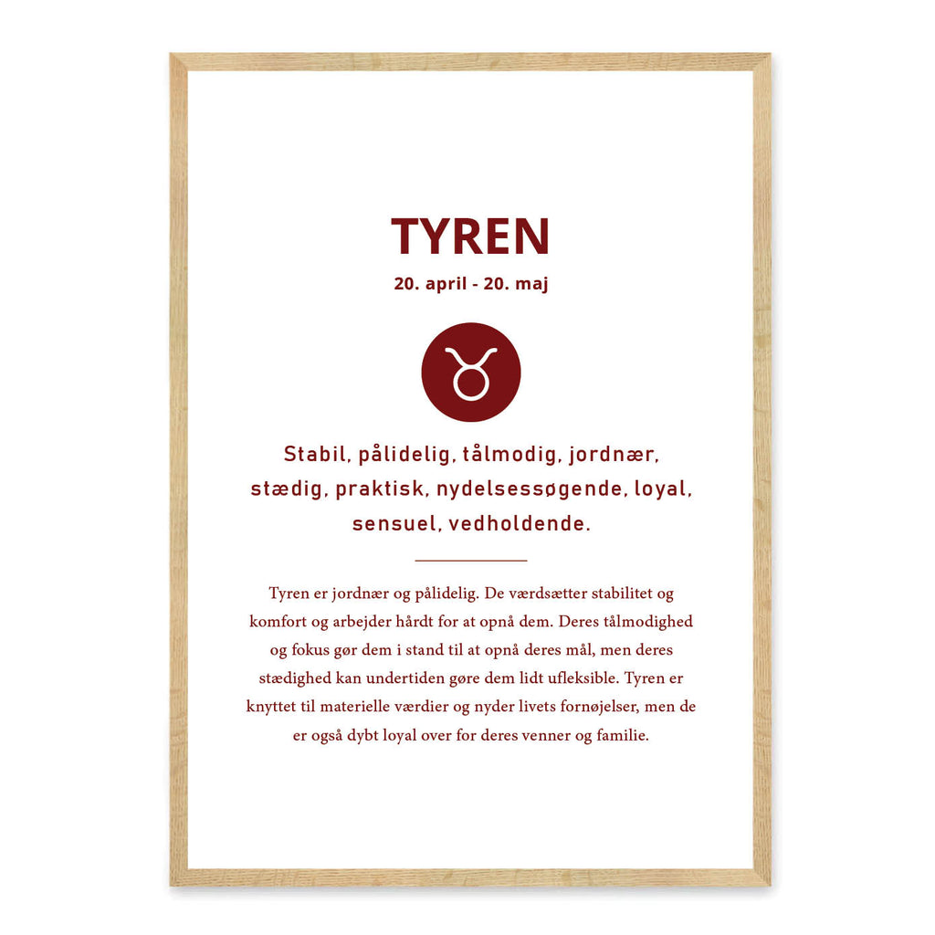 Tyren Tyren - Stjernetegn plakater - Se vores store udvalg – Homedec.dk