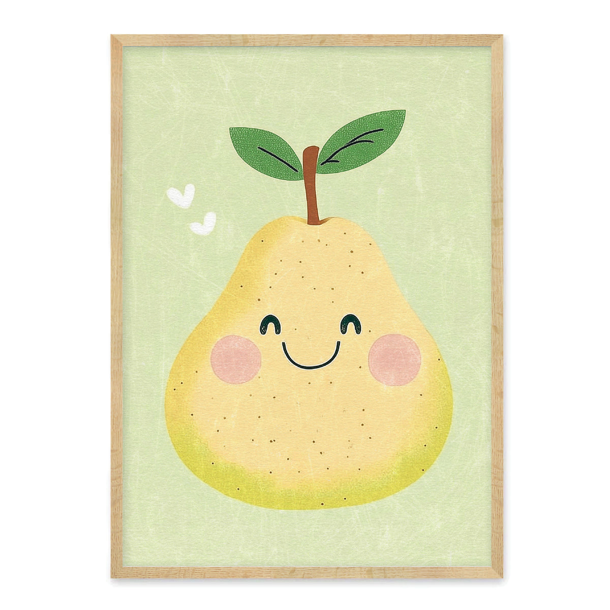 Glad grøn pære med hjerter – plakat med mintgrøn baggrund – Homedec.dk