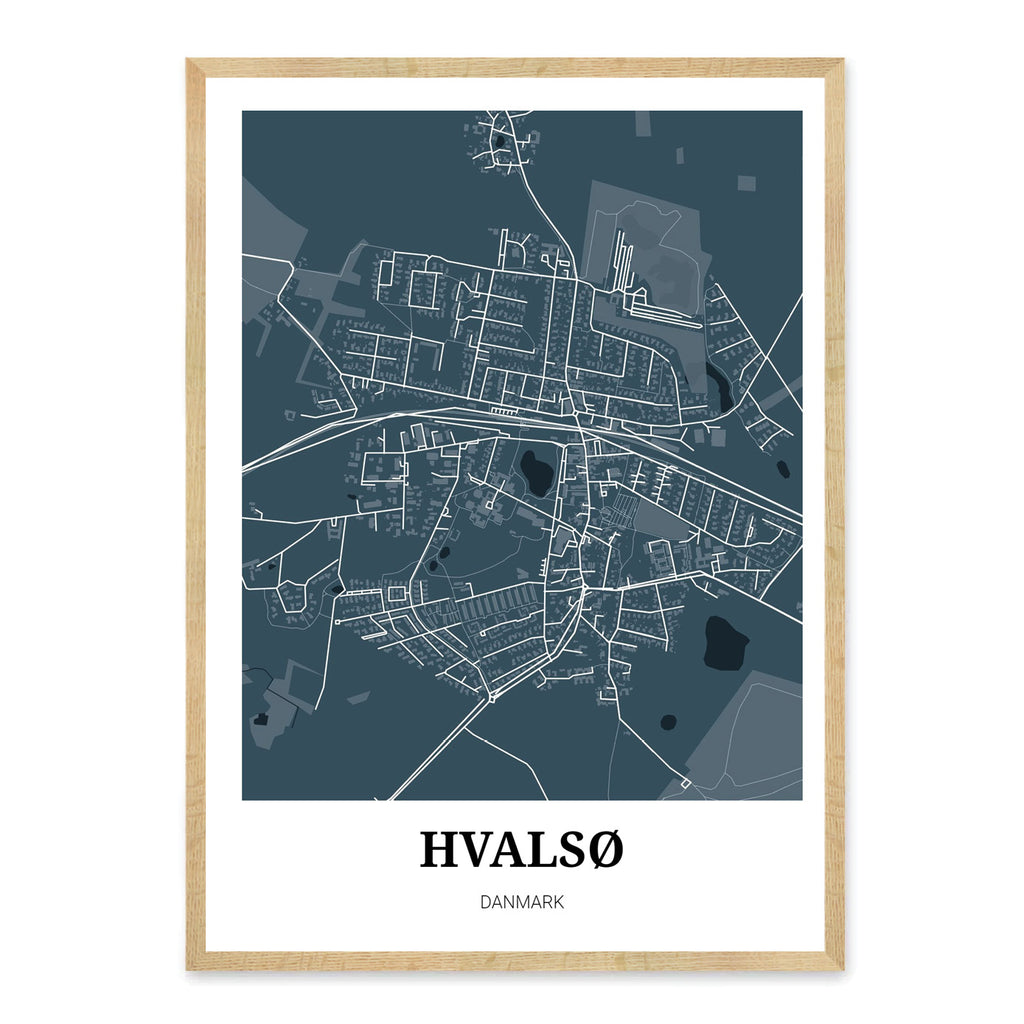 Hvalsø bykort plakat – Homedec.dk