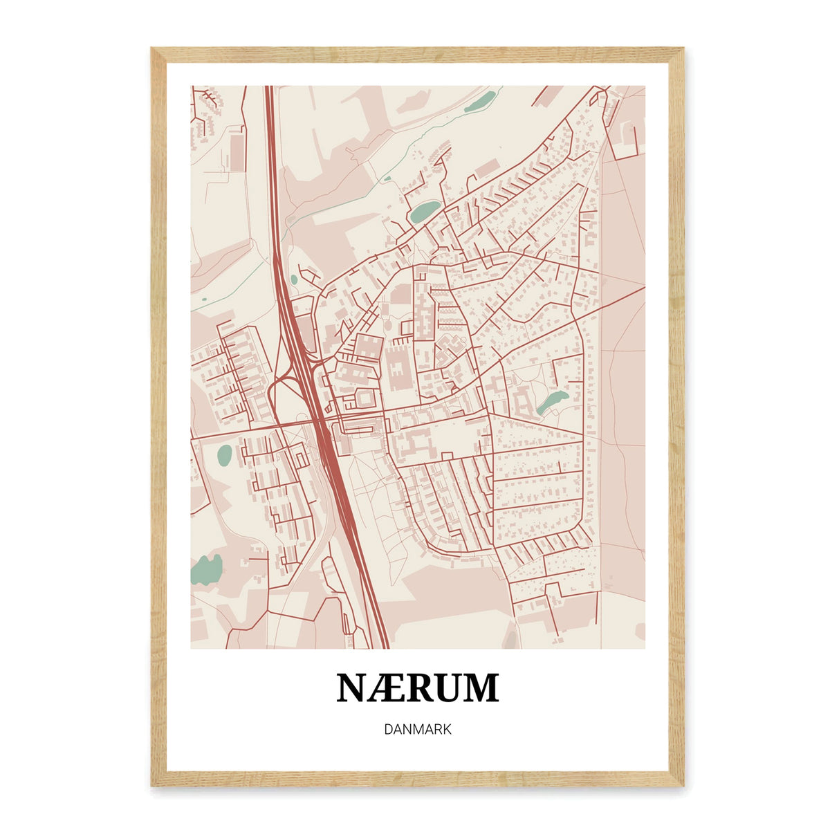 Nærum bykort plakat – Homedec.dk