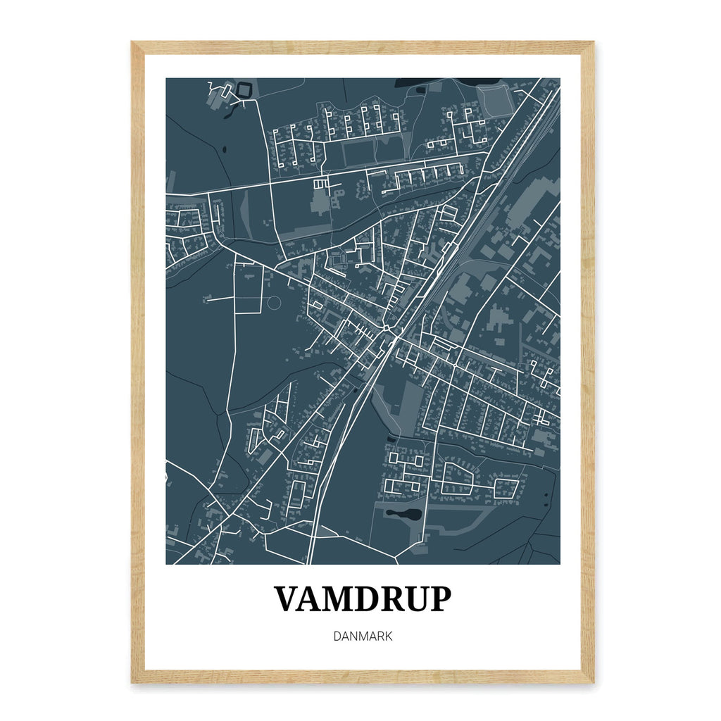 Vamdrup Map Vamdrup bykort plakat – Homedec.dk