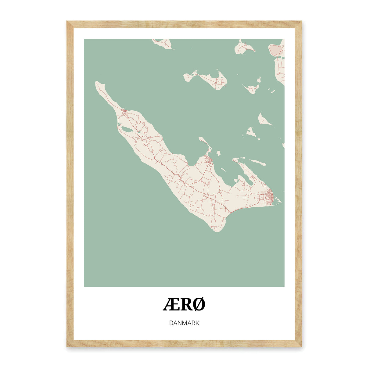 Ærø bykort plakat – Homedec.dk