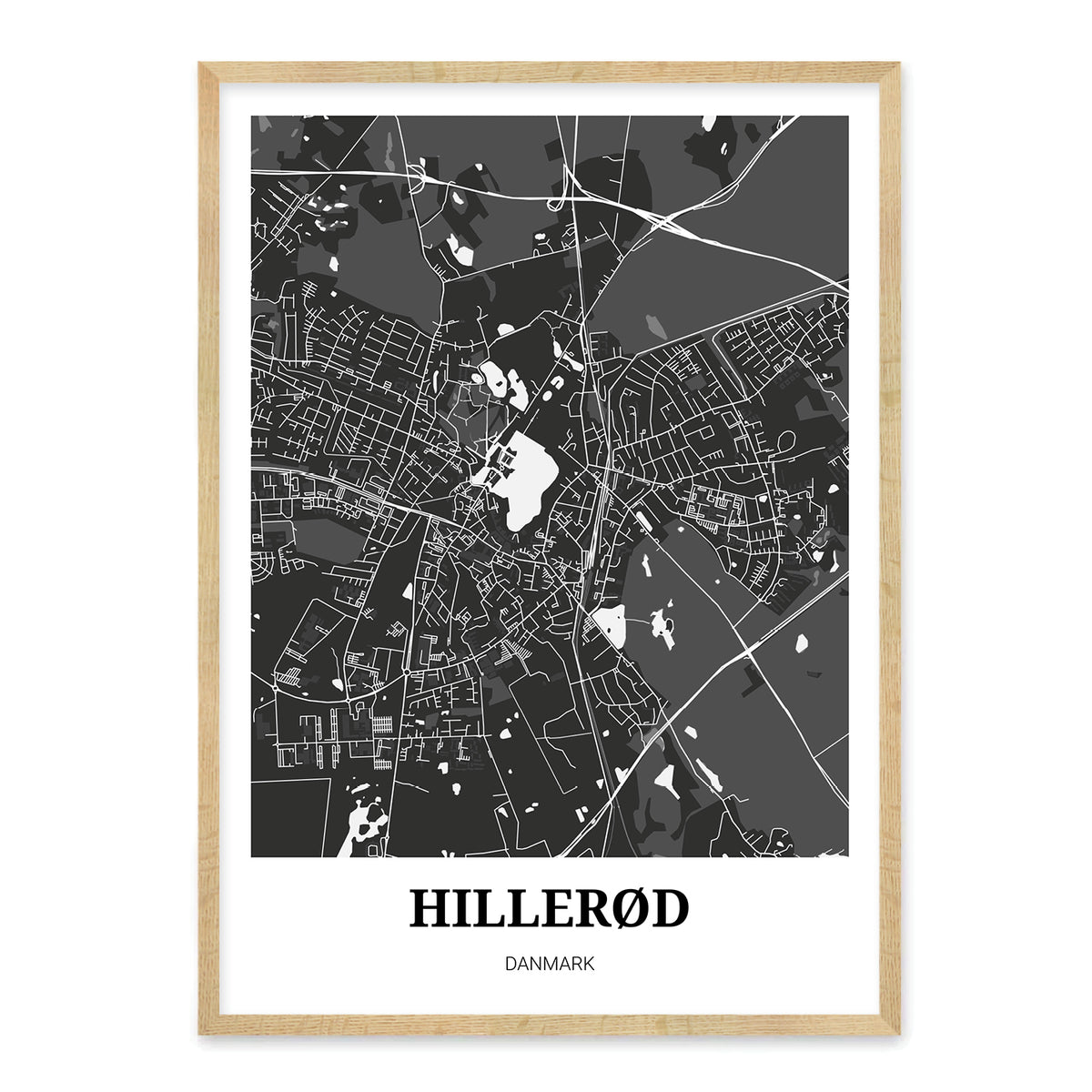 Hillerød bykort plakat – Homedec.dk