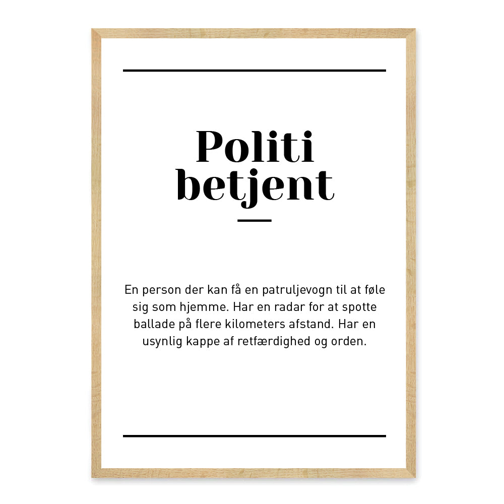 Politibetjent plakat – Homedec.dk