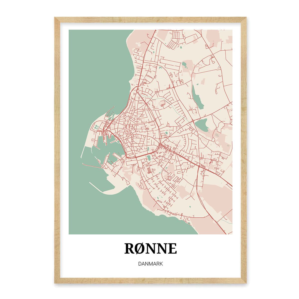 Rønne bykort plakat – Homedec.dk