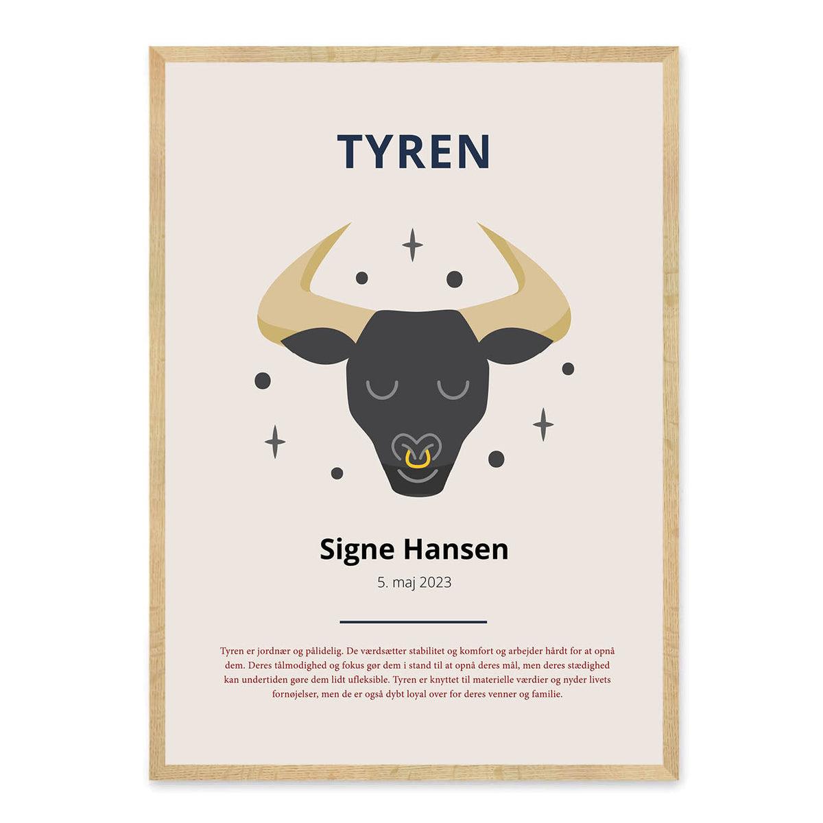 Tyren Tyren Stjernetegn Plakat – Homedec.dk