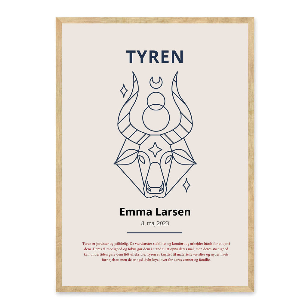 Tyren Tyren Stjernetegn Plakat – Homedec.dk