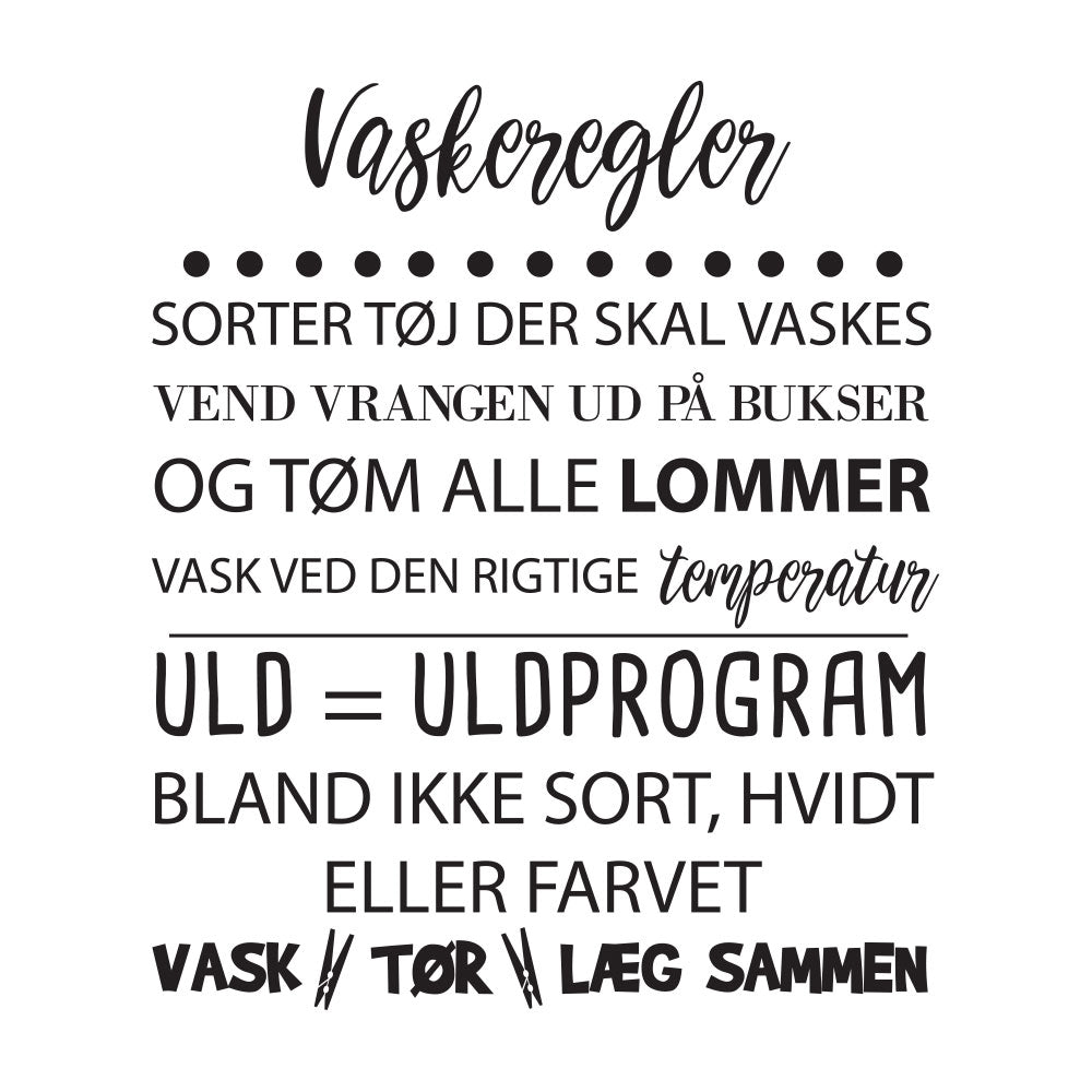 Vaskeregler - – Homedec.dk