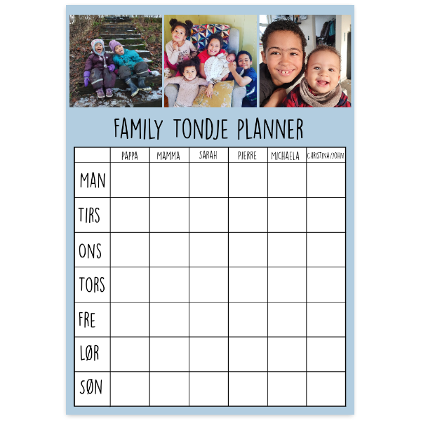 Familie planner med flere billeder - Design selv