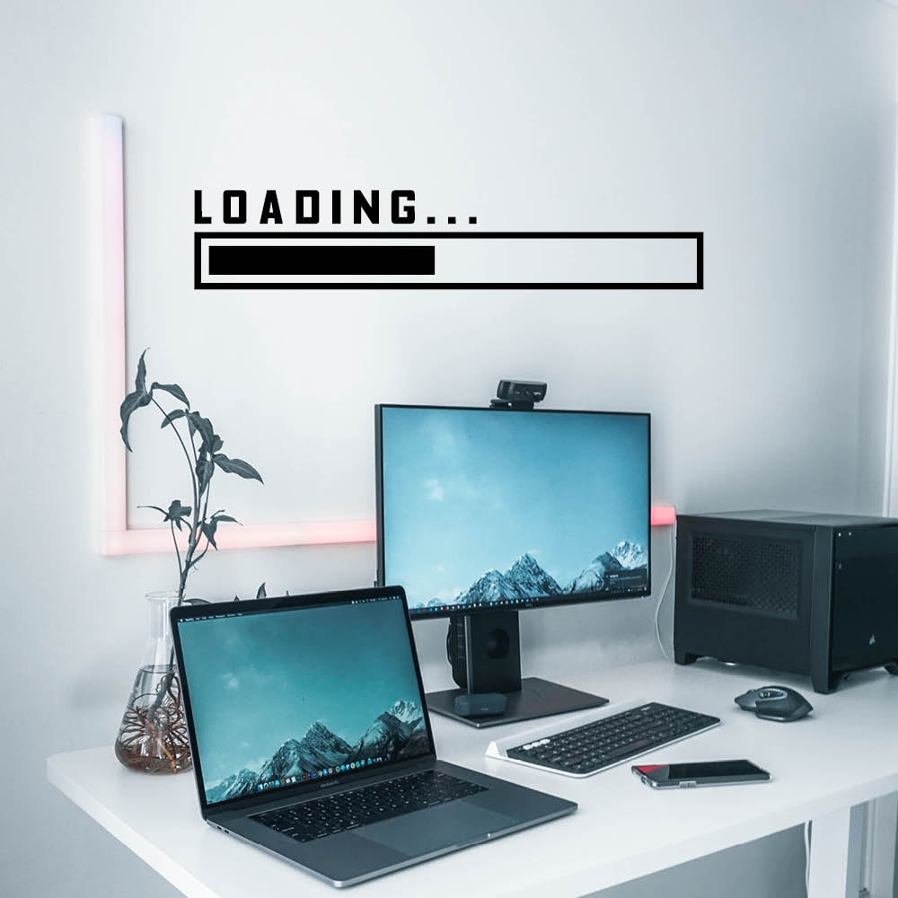 Loading Sticker Computer Game Loading Wallsticker til Gamer Værelset | Homedec.dk