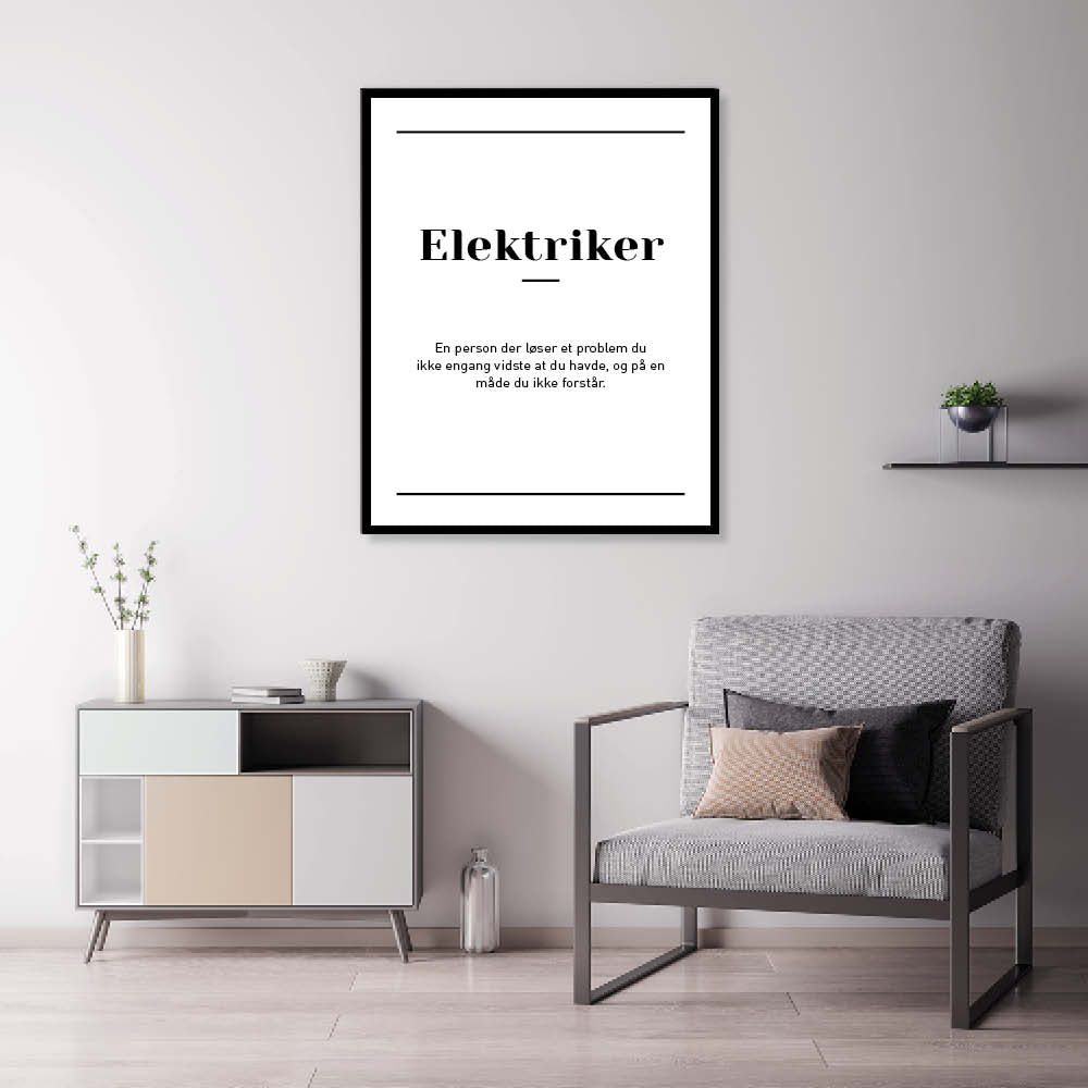 Afvigelse klart Efterligning Elektriker - plakat – Homedec.dk