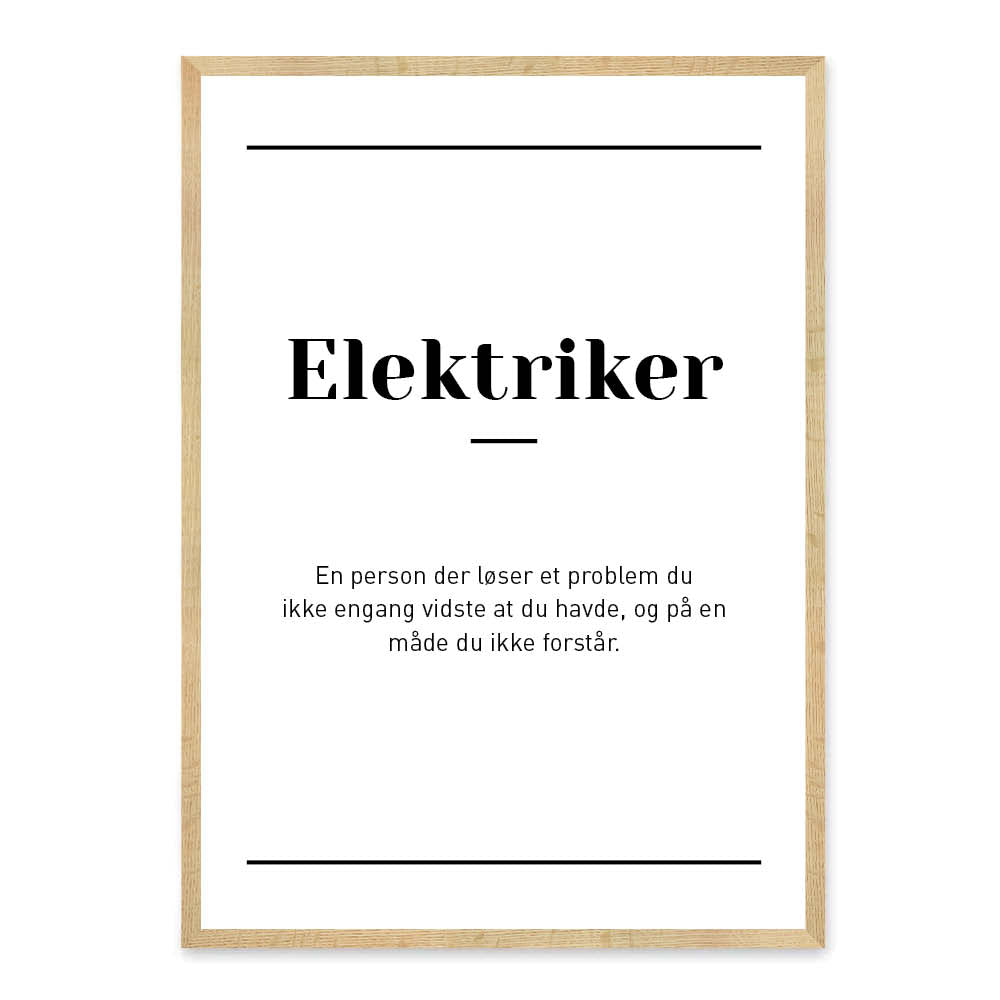 Afvigelse klart Efterligning Elektriker - plakat – Homedec.dk