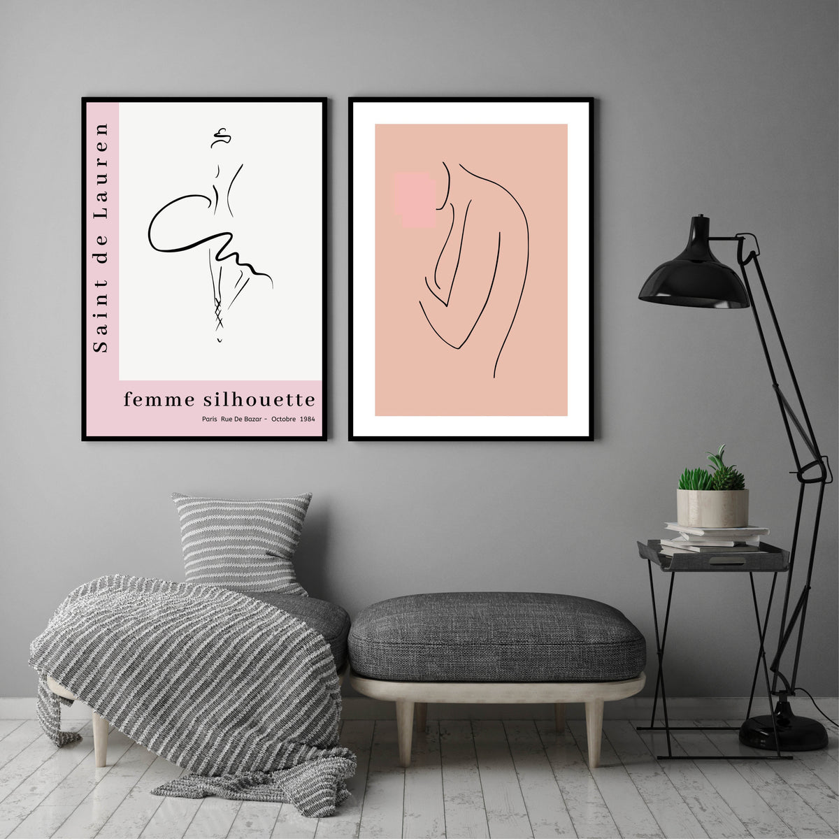 Saint de Lauren Plakat - femme silhouette
