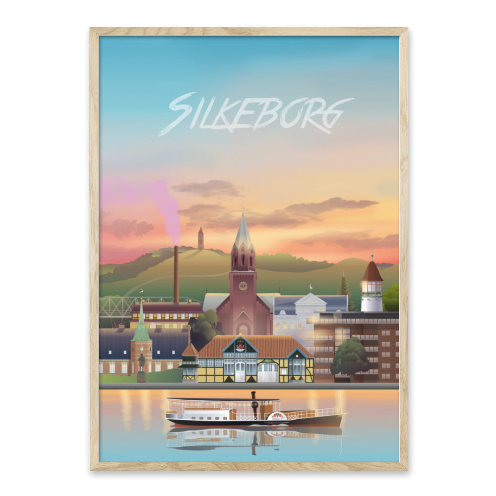 beskæftigelse indhente At afsløre Silkeborg byplakat - illustration af Martin Rahr – Homedec.dk