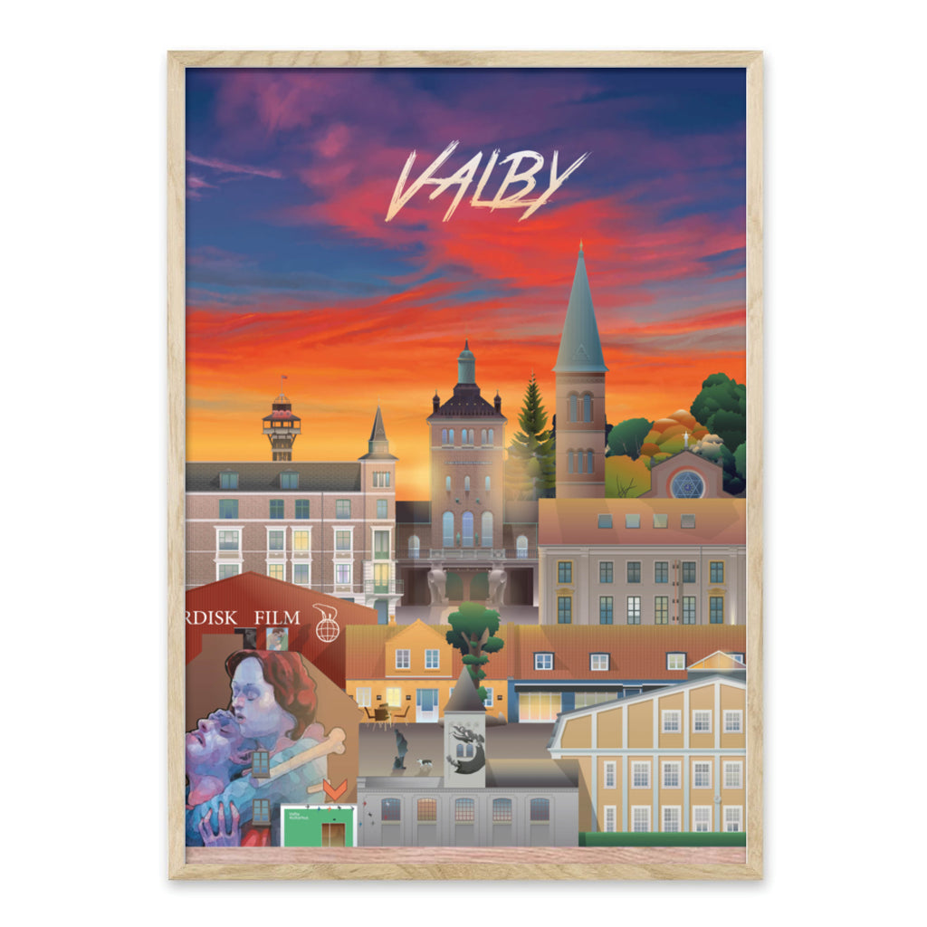 Valby byplakat - illustration af Martin Rahr –