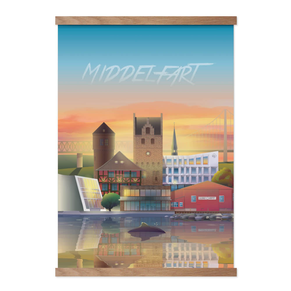 Produktion snorkel Efterår Middelfart byplakat - illustration af Martin Rahr – Homedec.dk