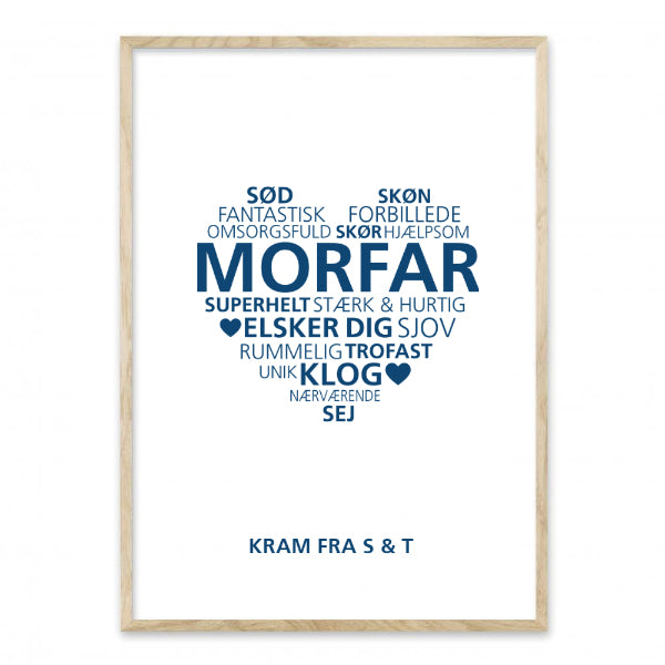 Verdens bedste Morfar - selv plakat Homedec.dk