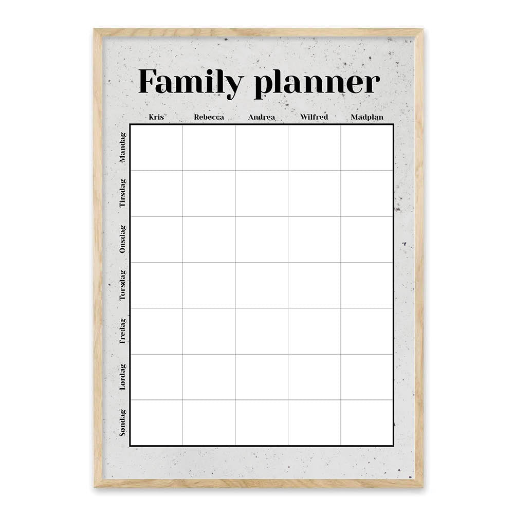 Familie planner - Design selv plakat – Homedec.dk